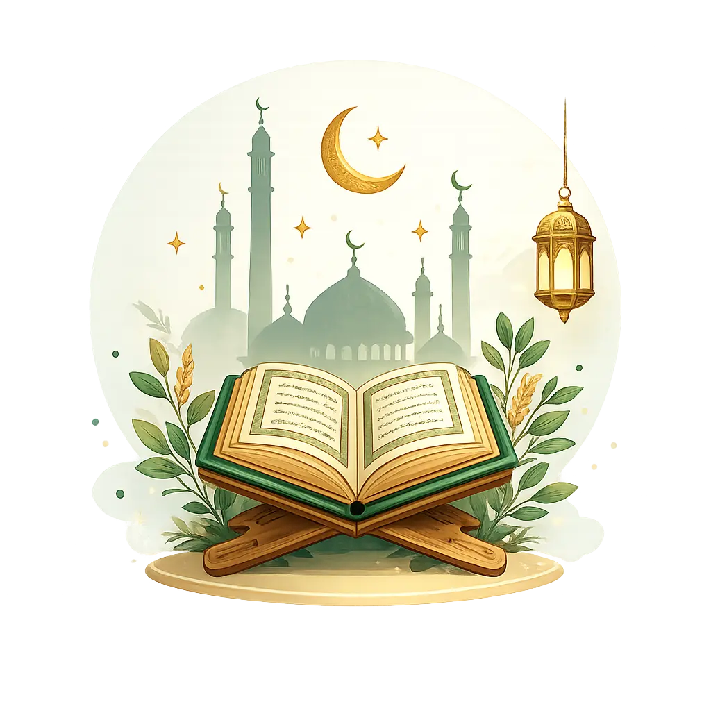 Post #11 hero image - islami sawal jawab ke liye open Quran, glowing light bulb, question mark aur tick mark ki illustration.