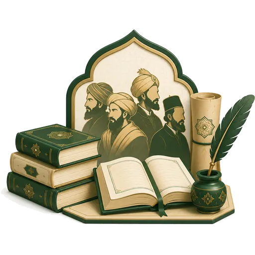 islami sawal jawab - Islamic Personalities category icon. Scholar with book for Islamic history quiz.